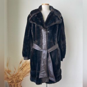 Vintage Dark Chocolate Brown Faux Fur Penny Lane Coat